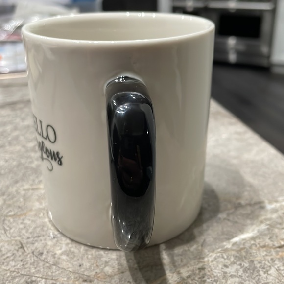 “Hello Gorgeous” ostrich bird lady whimsical coffee mug - Picture 2 of 5